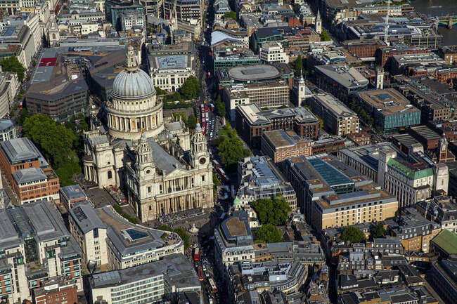 Großbritannien, London, Luftaufnahme der St. Paul 's Cathedral — Stockfoto