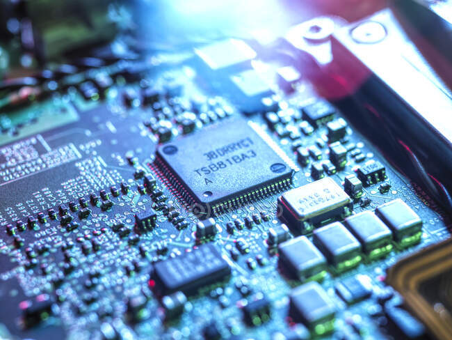 UK, Bucks, High Wycombe, Close-up of mother board — Stock Photo