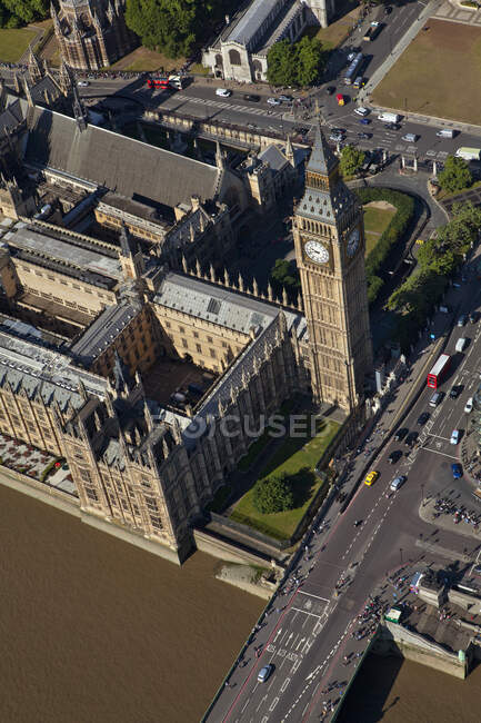 Regno Unito, Londra, Veduta aerea del Palazzo di Westminster — Foto stock