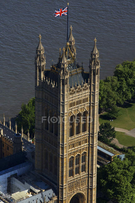 Reino Unido, Londres, Vista aérea de Victoria Tower - foto de stock