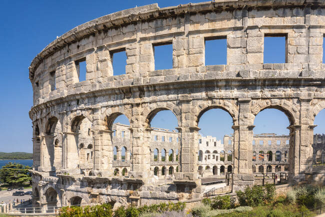 Croazia, Istria, Pola, Resti dell'anfiteatro romano — Foto stock