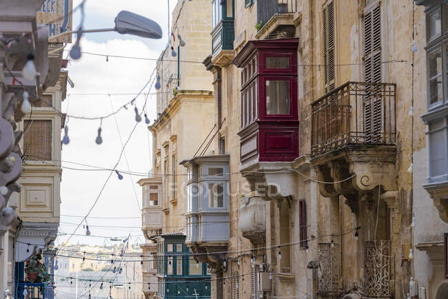 Мальта, Юго-восточный регион, Валлей, Архитектура старого города — стоковое фото