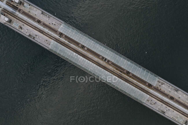 Turquía, Estambul, Vista aérea del Puente del Metro de Cuerno de Oro - foto de stock