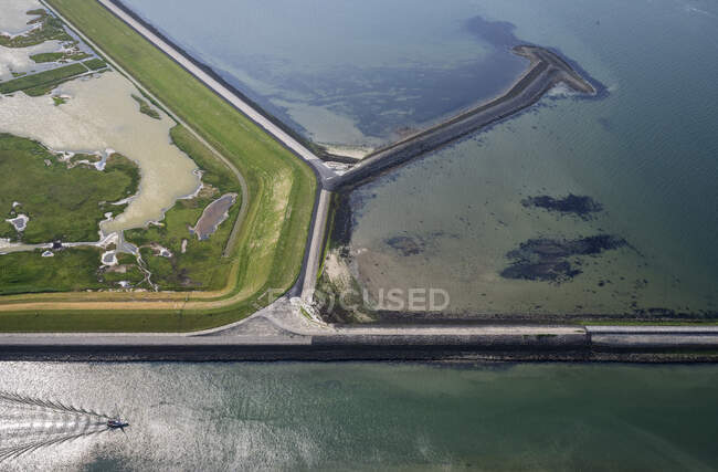 Нидерланды, Zeeland, Zierikzee, Вид с воздуха на Польдер — стоковое фото