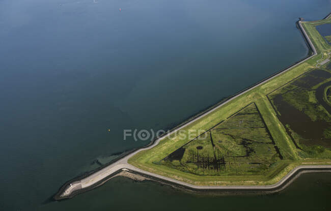 Netherlands, Zuid-Holland, Zierikzee, Aerial view of polder — стокове фото