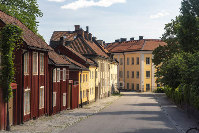 Suecia, Estocolmo, Sodermalm, Casas históricas de Nytorget en SoFo - foto de stock
