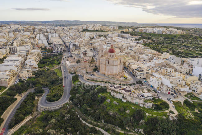 Malta, Mellieha, Veduta aerea della città — Foto stock