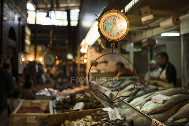 Чилі, Сантьяго, морепродукти на продаж у Меркадо Централі. — стокове фото
