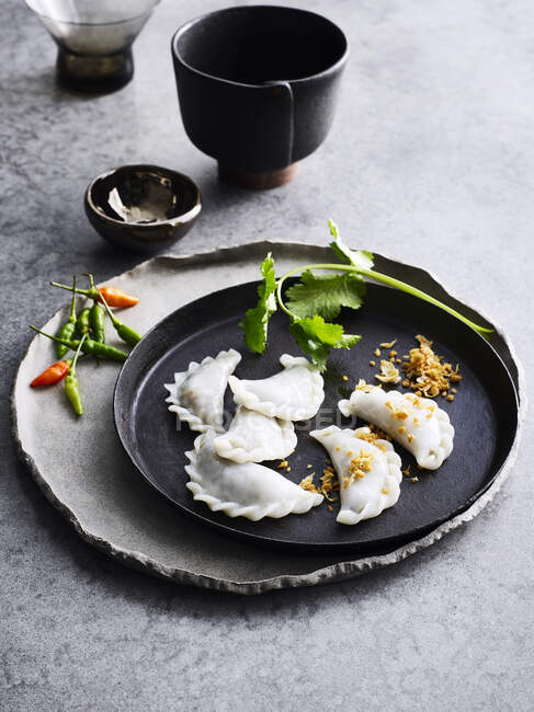 Tasty Pansip dumplings meal — Stock Photo
