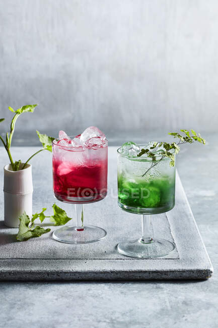 Studio shot of colorful cocktails — Stock Photo