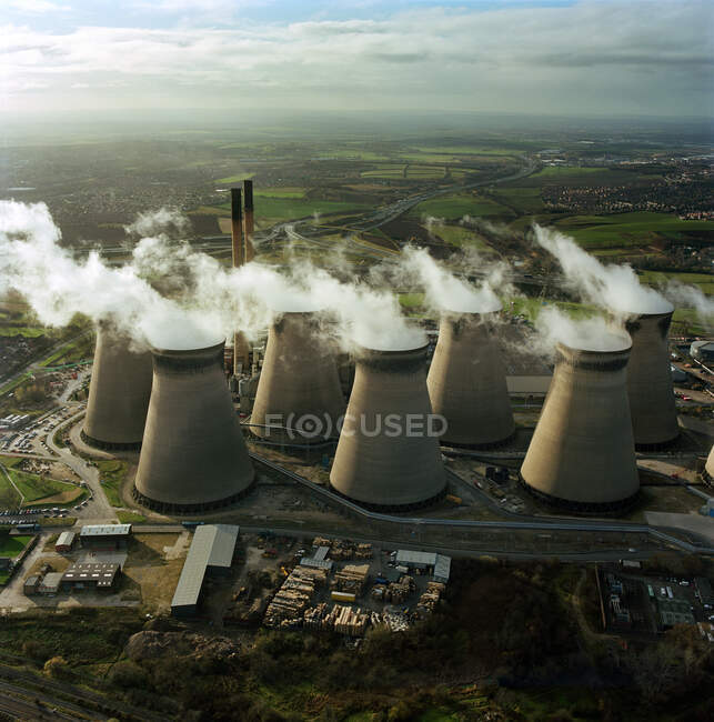 Великобритания, Северный Йоркшир, вид с воздуха на станцию DraxPower — стоковое фото