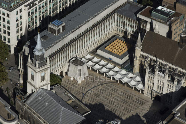 Reino Unido, Londres, Vista aérea de Guildhall - foto de stock
