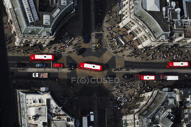 UK, London, Aerial view of traffic on Oxford Circus — стокове фото