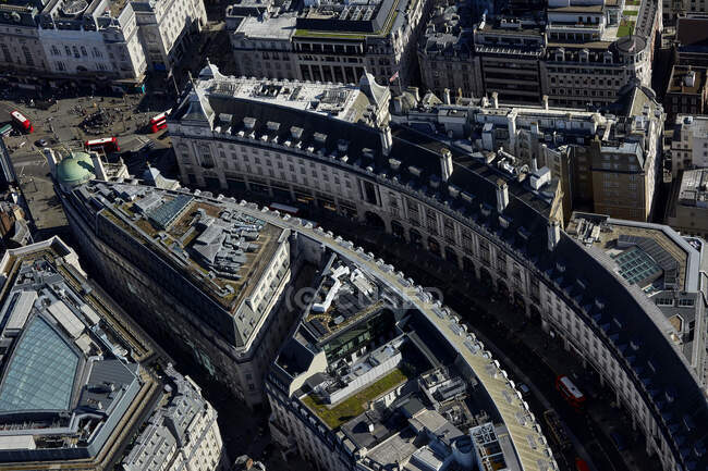 Великобритания, Лондон, вид с воздуха на Риджент-стрит, ведущую к цирку Пиккадили — стоковое фото