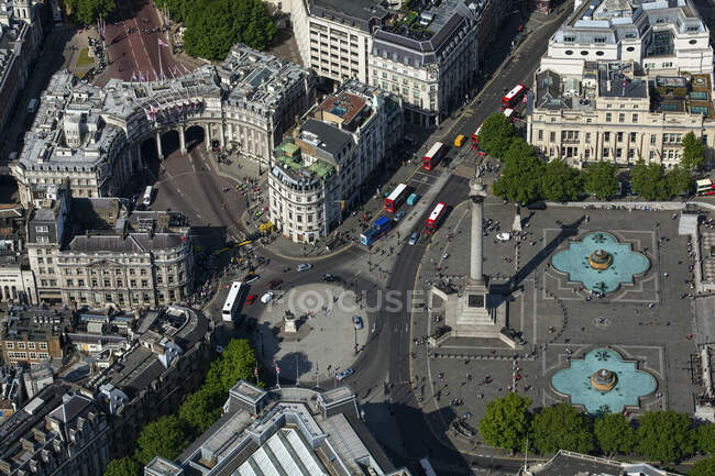 Royaume-Uni, Londres, Vue aérienne de Trafalgar Square — Photo de stock