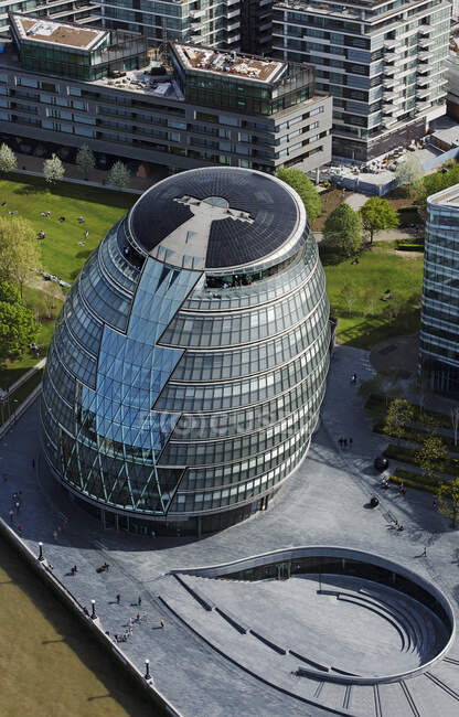 Reino Unido, Londres, Vista aérea del Ayuntamiento de Londres - foto de stock