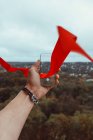 Männliche Hand fotografiert Landschaft mit dem Smartphone — Stockfoto