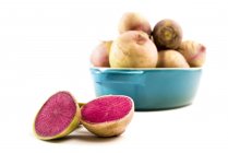 Red meat radish in pan on white background. — Stock Photo