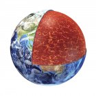 Illustrazione digitale della crosta terrestre su sfondo bianco . — Foto stock