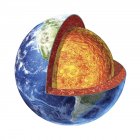 Visualización del interior de la Tierra - foto de stock