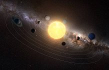 Рендеринг солнечной системы — стоковое фото
