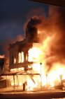 Historic building engulfed in flame in Grahamstown, Eastern Cape, South Africa. — Stock Photo