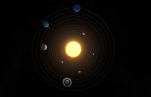 Rendering of solar system — Stock Photo