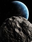 Asteroid nähert sich der Erde — Stockfoto
