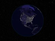 Zusammengesetzte Satellitenaufnahme der Lichter Nordamerikas bei Nacht. — Stockfoto