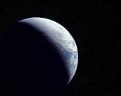 Ілюстрації комп'ютерні планети Земля в тіні. — стокове фото