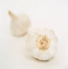 Vue rapprochée de l'ail sur fond blanc — Photo de stock