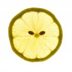 Крупный план ломтика лимона на белом фоне . — стоковое фото