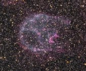 Resto de supernova N132D, rayos X combinados e imagen óptica . - foto de stock