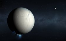 Piume che eruttano da Encelado — Foto stock