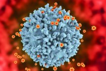 Virus du VIH infectant les lymphocytes T — Photo de stock