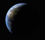 Digitale Illustration der Erde im Schatten im Weltraum. — Stockfoto