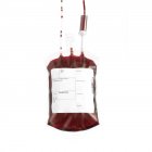 Sangre donada en bolsa sobre fondo blanco . - foto de stock
