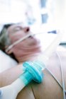 Close-up of tube of patient in intensive care ward. — Stock Photo