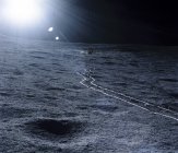 Modulo di atterraggio lunare nell'area di Fra Mauro sulla superficie della Luna . — Foto stock