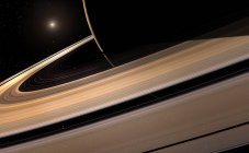 Saturn rings composed mainly of ice — Stock Photo
