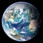 Digitale Darstellung der Erde im Zentrum des atlantischen Ozeans. — Stockfoto