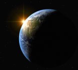 La Tierra y el Sol - foto de stock