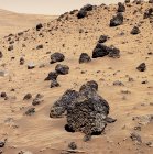 Vue des rochers martiens sur la pente du cratère Gusev . — Photo de stock