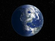Digital illustration of Earth centered on North America. — Stock Photo