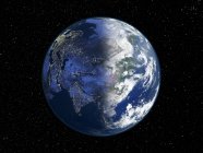 Digital illustration of Earth centered on Asia. — Stock Photo