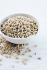 Pearl barley in small bowl. — Stock Photo