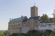 Средневековый замок Вартбург недалеко от Фаха, Тюрингия, Германия . — стоковое фото