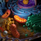 Cellular organelles and mitochondrion — Stock Photo