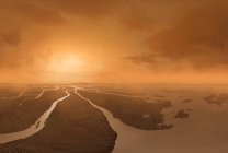 Opera d'arte digitale di superficie di Titan luna . — Foto stock