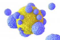 Krebszelle und T-Zellen — Stockfoto